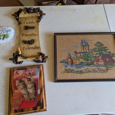 Vintage Fan Needle Point & Wall Decor