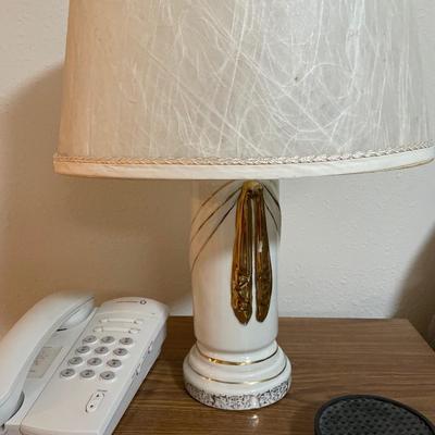 End table with phone and lamp