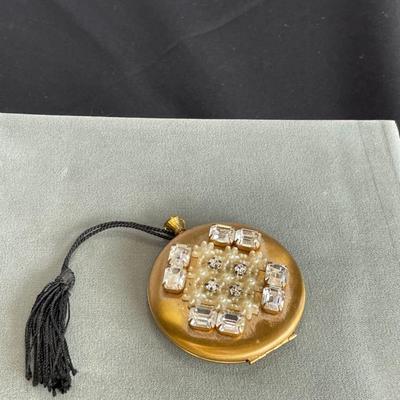 Vintage Compact with Rhinestones