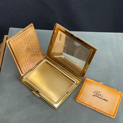 Elgin American Mother Of Pearl Powder Compact