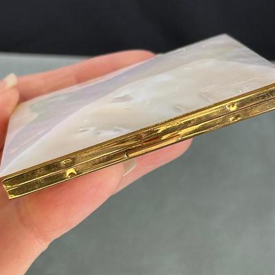Elgin American Mother Of Pearl Powder Compact