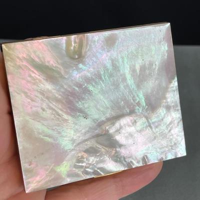 Elgin American Mother Of Pearl Powder Compact