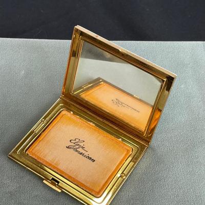 Elgin American Mother Of Pearl Powder Compact
