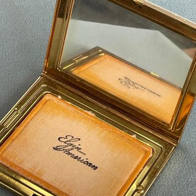 Elgin American Mother Of Pearl Powder Compact