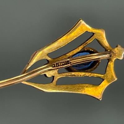 10K Gold Antique Stick or Lapel Pin