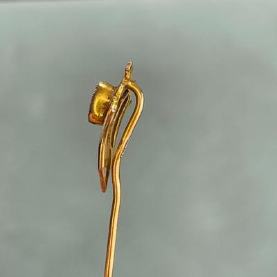 10K Gold Antique Stick or Lapel Pin