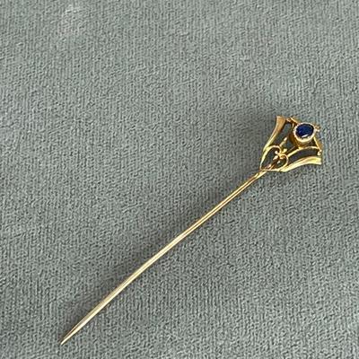 10K Gold Antique Stick or Lapel Pin