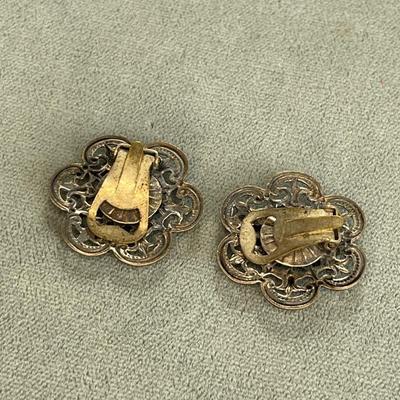 Vintage Reims Cathedral France Clip Earrings