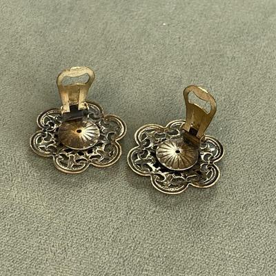 Vintage Reims Cathedral France Clip Earrings
