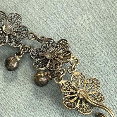Vintage Filigree Flower Bracelet