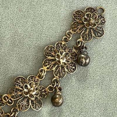 Vintage Filigree Flower Bracelet