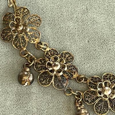 Vintage Filigree Flower Bracelet