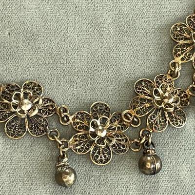 Vintage Filigree Flower Bracelet