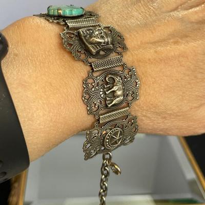 Egyptian Revival Vintage Scarab Bracelet