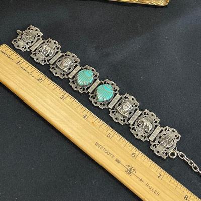 Egyptian Revival Vintage Scarab Bracelet