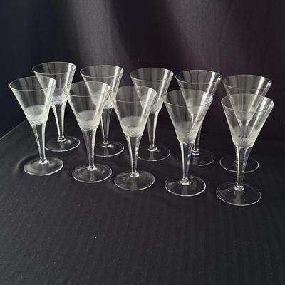 Gold Rimmed Moser Old-Fashioned Pattern Crystal Goblets (K-DZ)
