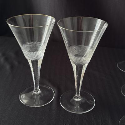 Gold Rimmed Moser Old-Fashioned Pattern Crystal Goblets (K-DZ)