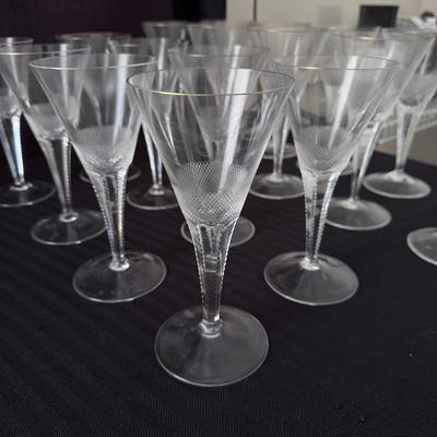 Gold Rimmed Moser Old-Fashioned Pattern Crystal Goblets (K-DZ)