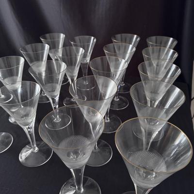 Gold Rimmed Moser Old-Fashioned Pattern Crystal Goblets (K-DZ)