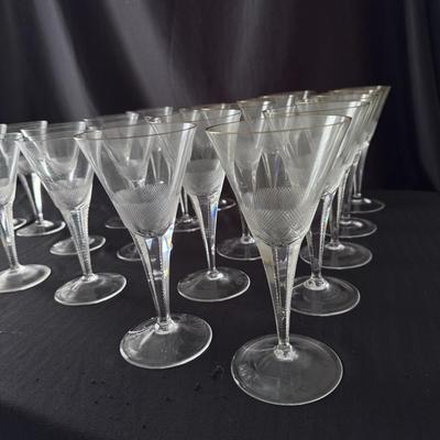 Gold Rimmed Moser Old-Fashioned Pattern Crystal Goblets (K-DZ)