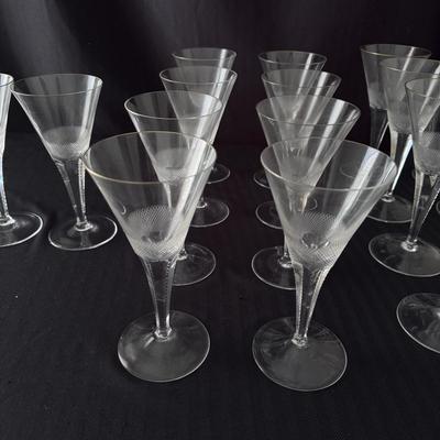 Gold Rimmed Moser Old-Fashioned Pattern Crystal Goblets (K-DZ)