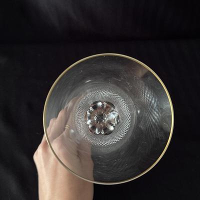Gold Rimmed Moser Old-Fashioned Pattern Crystal Goblets (K-DZ)