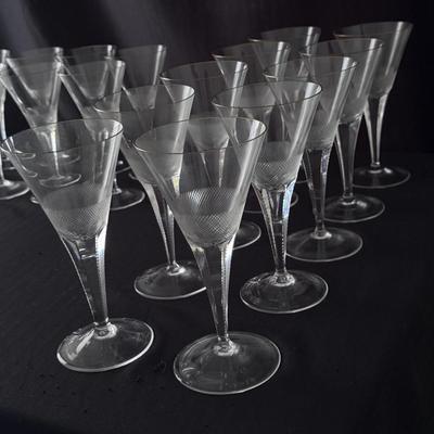 Gold Rimmed Moser Old-Fashioned Pattern Crystal Goblets (K-DZ)