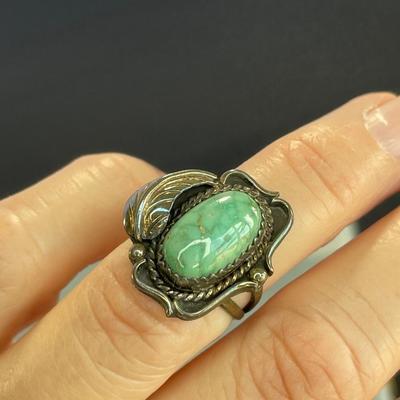 Vintage Stone Ring Signed “RJ”