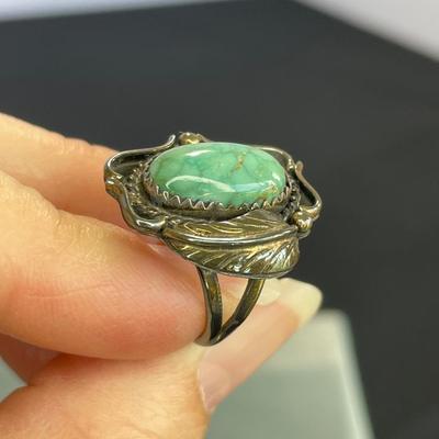 Vintage Stone Ring Signed “RJ”