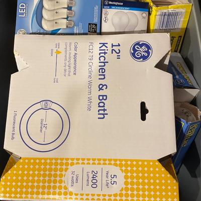 Tote full of light bulbs