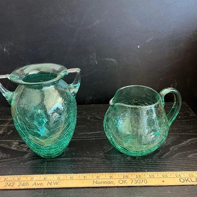 Crackled glass pair