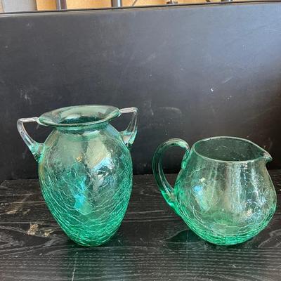 Crackled glass pair