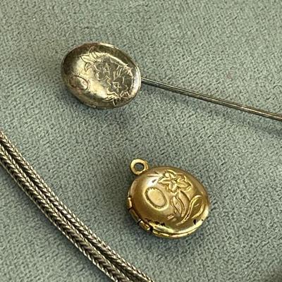 2 Miniature Lockets and 24” Wheat Chain