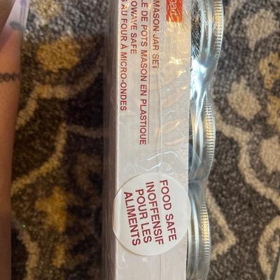 10 food safe plastic mason jars new 4oz