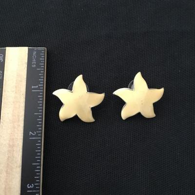 Vintage enameled, starfish, studded earrings