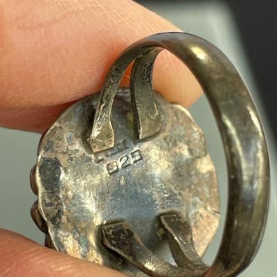 Vintage Sterling Silver Chrysocolla Ring 7