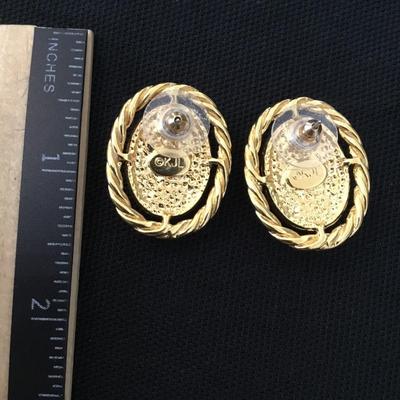 Vintage, Kenneth jay Lane faux pearl studded earrings