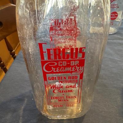 Vintage glass milk bottles