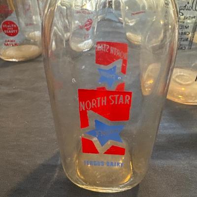 Vintage glass milk bottles