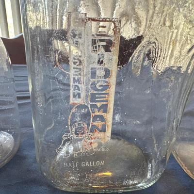Vintage glass milk bottles