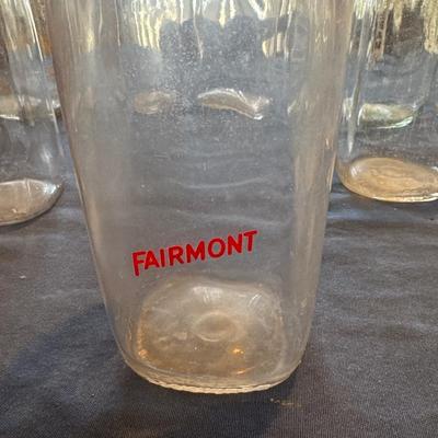 Vintage glass milk bottles