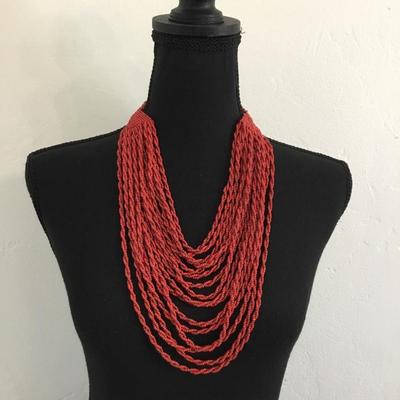 Vintage layered beaded statement necklace