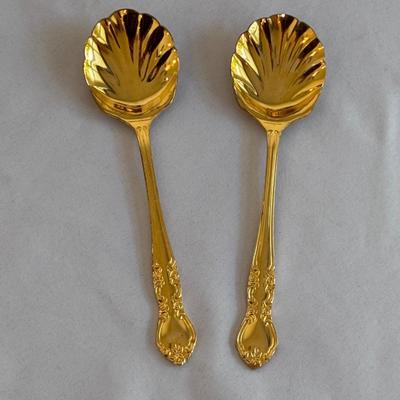 Naken Tarnish Proof Silverware Chest w/ Nasco Elizabethan II Gold Flatware (K-DZ)