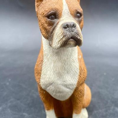 Boxer Dog Sandicast Figurine and Refrigerator Magnet Photo