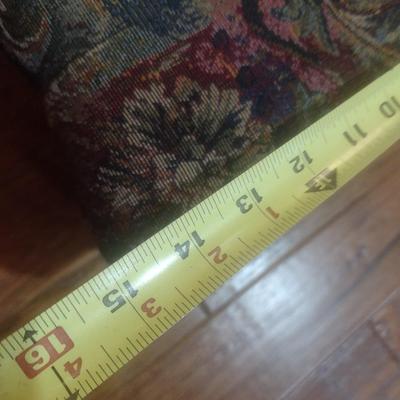 Victorian Design Metal Framed Footstool with Upholstered Top