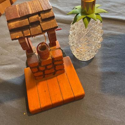 Bookend, cigar boxes and pineapple soap