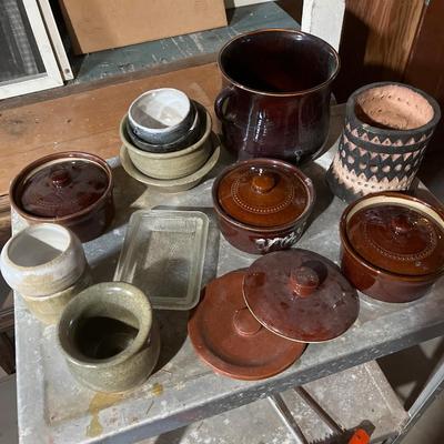 Rourke vase & other Pottery lot