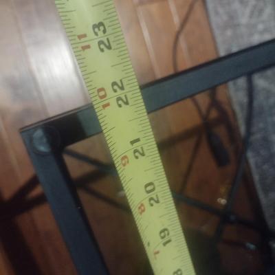 Contemporary Design Metal Framed Side Table with Glass Top