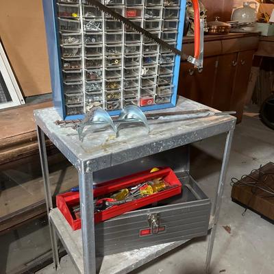 Tool lot with metal table