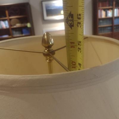 Brass Finish Elephant Figural Post Table Lamp with Shade